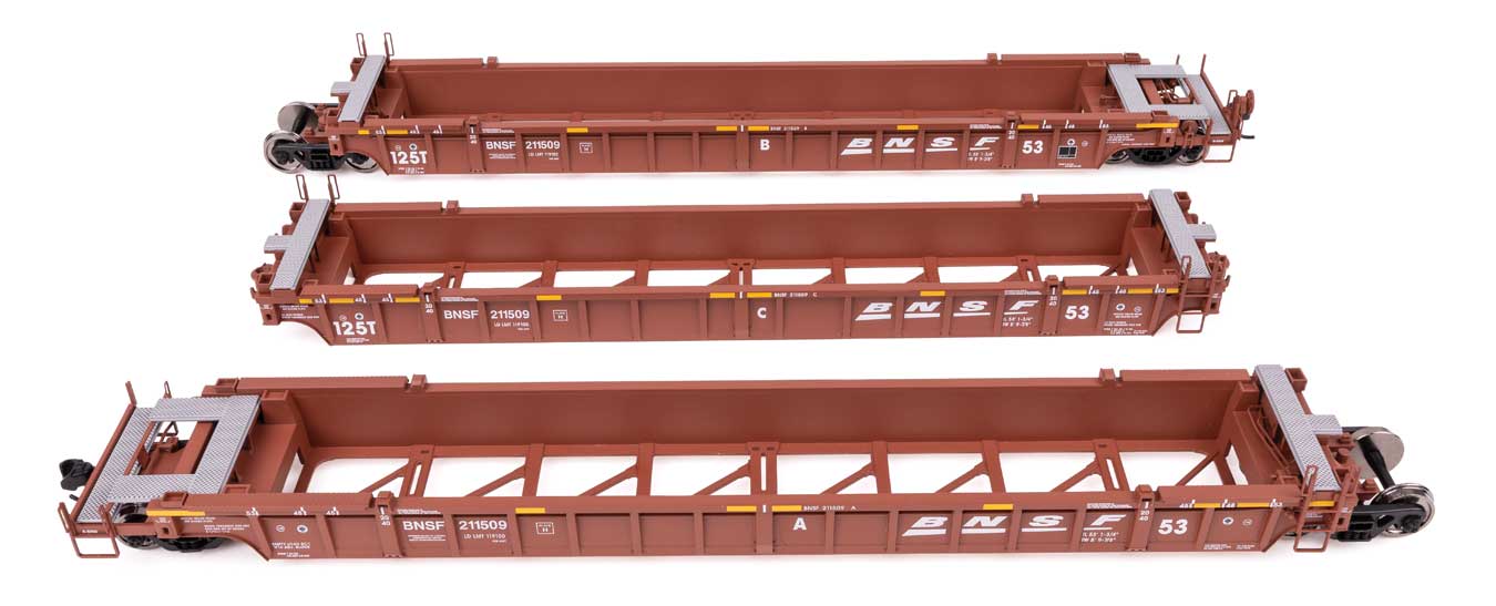 NSC Articulated 3-Unit 53' Well Car - Ready-to-Run -- BNSF Railway