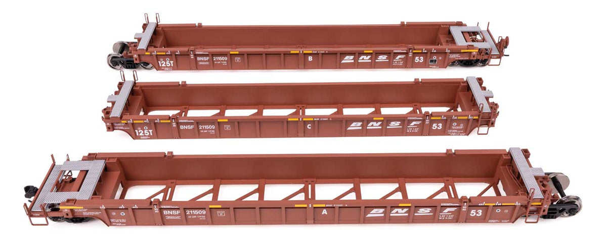 NSC Articulated 3-Unit 53' Well Car - Ready-to-Run -- BNSF Railway #211509-1