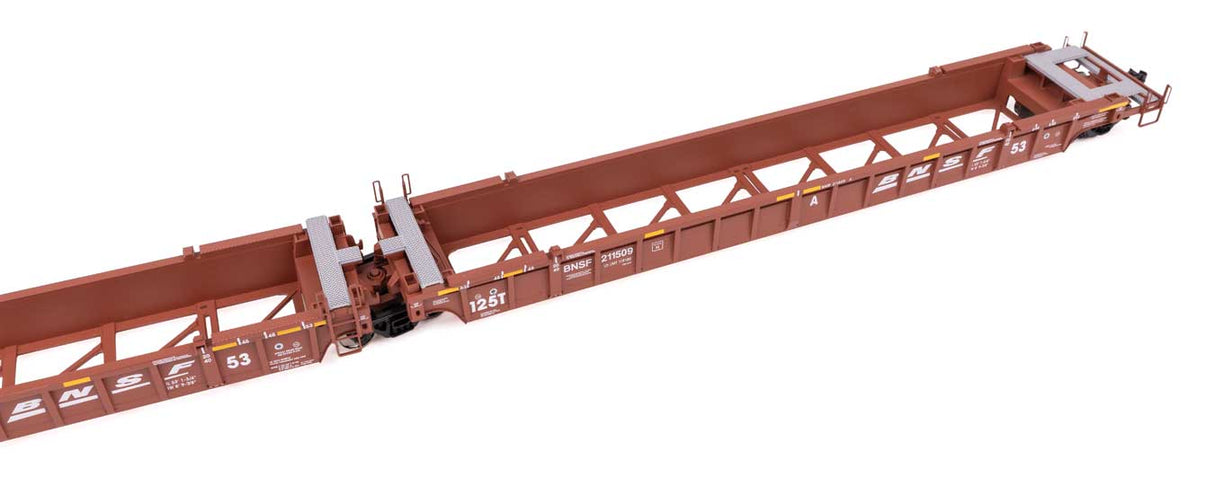 NSC Articulated 3-Unit 53' Well Car - Ready-to-Run -- BNSF Railway #211509-2