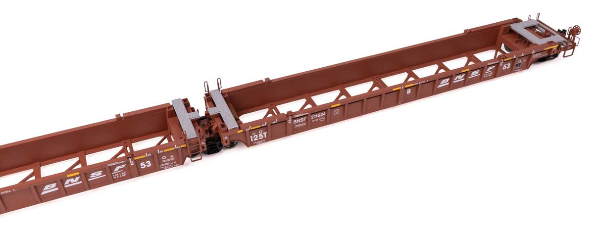NSC Articulated 3-Unit 53' Well Car - Ready-to-Run -- BNSF Railway #211524-3