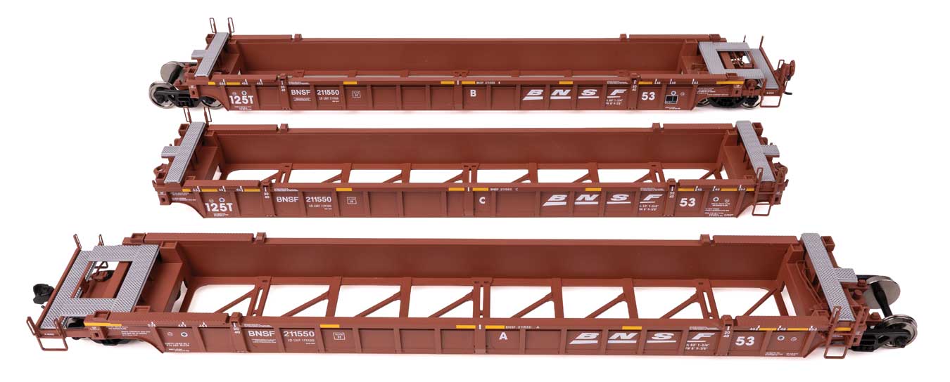 NSC Articulated 3-Unit 53' Well Car - Ready-to-Run -- BNSF Railway