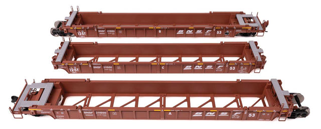 NSC Articulated 3-Unit 53' Well Car - Ready-to-Run -- BNSF Railway #211550-1