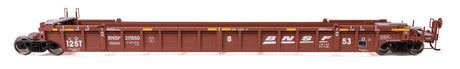 NSC Articulated 3-Unit 53' Well Car - Ready-to-Run -- BNSF Railway #211550-3