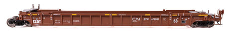 NSC Articulated 3-Unit 53' Well Car - Ready-to-Run -- Canadian National GTW #676037-3