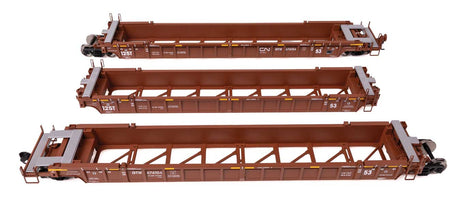 NSC Articulated 3-Unit 53' Well Car - Ready-to-Run -- Canadian National GTW #676104-1