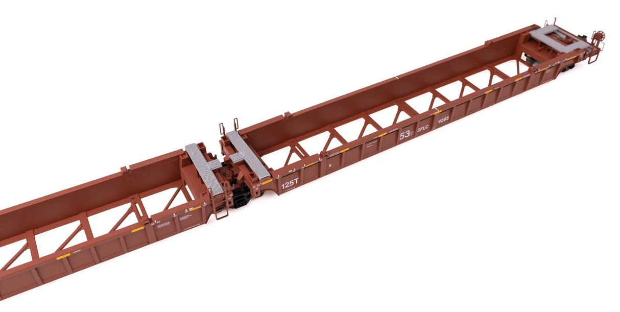 NSC Articulated 3-Unit 53' Well Car - Ready-to-Run -- Santa Fe Leasing Co. SFLC #9285-3