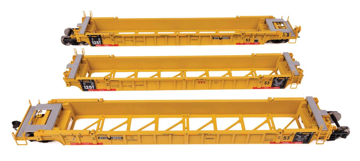NSC Articulated 3-Unit 53' Well Car - Ready-to-Run -- TTX #786942-1