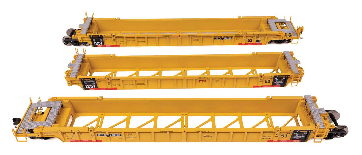 NSC Articulated 3-Unit 53' Well Car - Ready-to-Run -- TTX #786993-1