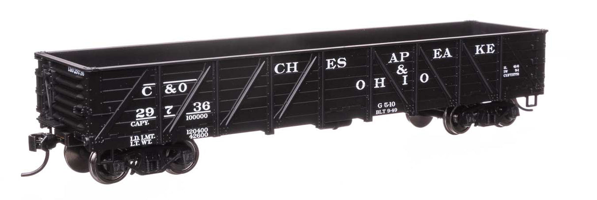 40' 50-Ton Drop Bottom Gondola - Ready to Run -- Chesapeake & Ohio #29736-1