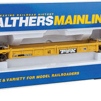 Thrall Rebuilt 40' Well Car - Ready to Run -- Trailer-Train DTTX #747441 (yellow, Large Black & White Logo)