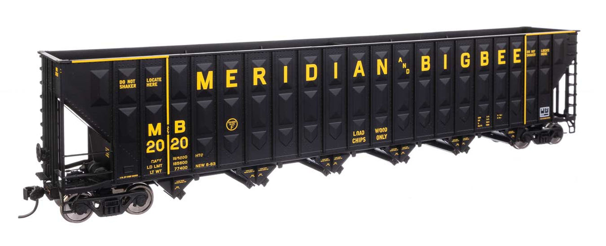 73' Greenville 7,000 Cubic Foot Wood Chip Hopper - Ready to Run -- Meridian & Bigbee #2020-1
