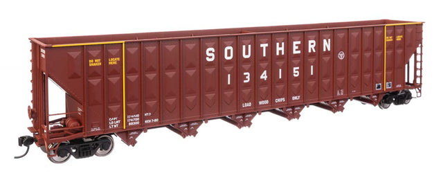 73' Greenville 7,000 Cubic Foot Wood Chip Hopper - Ready to Run -- Southern Railway #134151 (brown)-1