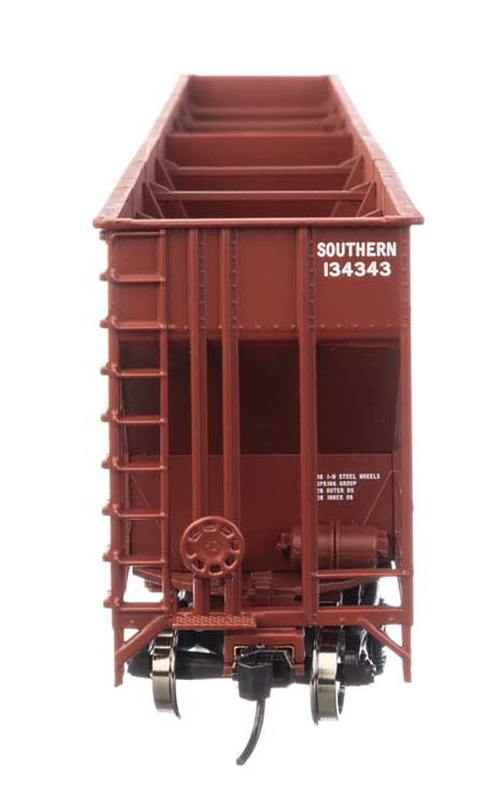 73' Greenville 7,000 Cubic Foot Wood Chip Hopper - Ready to Run -- Southern Railway #134343 (brown)-3