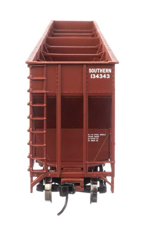 73' Greenville 7,000 Cubic Foot Wood Chip Hopper - Ready to Run -- Southern Railway #134343 (brown)-4