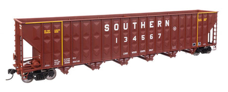 73' Greenville 7,000 Cubic Foot Wood Chip Hopper - Ready to Run -- Southern Railway #134567 (brown)-1