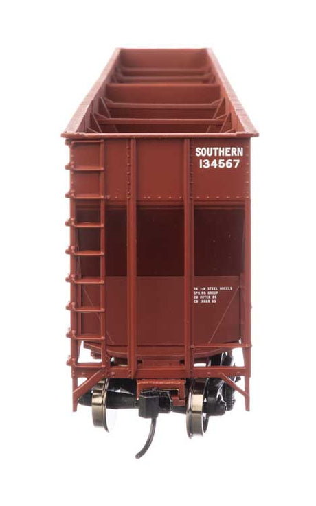 73' Greenville 7,000 Cubic Foot Wood Chip Hopper - Ready to Run -- Southern Railway #134567 (brown)-4