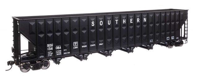 73' Greenville 7,000 Cubic Foot Wood Chip Hopper - Ready to Run -- Southern Railway #134084 (black)-1