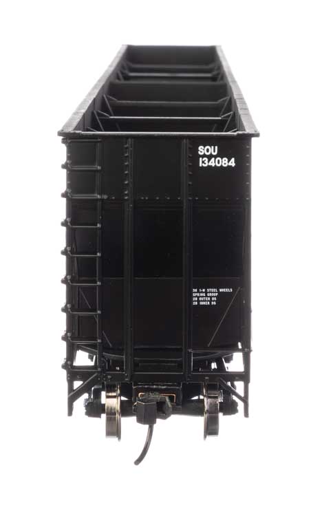 73' Greenville 7,000 Cubic Foot Wood Chip Hopper - Ready to Run -- Southern Railway #134084 (black)-4