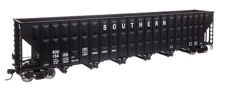 73' Greenville 7,000 Cubic Foot Wood Chip Hopper - Ready to Run -- Southern Railway #134195 (black)-1
