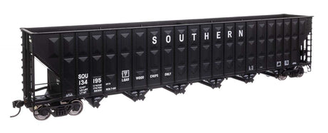 73' Greenville 7,000 Cubic Foot Wood Chip Hopper - Ready to Run -- Southern Railway #134195 (black)-2