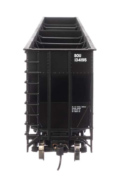 73' Greenville 7,000 Cubic Foot Wood Chip Hopper - Ready to Run -- Southern Railway #134195 (black)-4