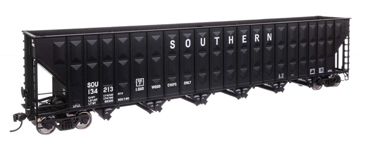 73' Greenville 7,000 Cubic Foot Wood Chip Hopper - Ready to Run -- Southern Railway #134213 (black)-1