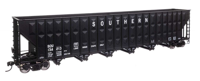 73' Greenville 7,000 Cubic Foot Wood Chip Hopper - Ready to Run -- Southern Railway #134213 (black)-1