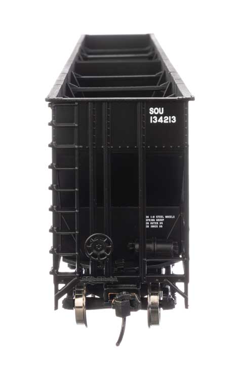 73' Greenville 7,000 Cubic Foot Wood Chip Hopper - Ready to Run -- Southern Railway #134213 (black)-3
