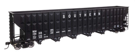 73' Greenville 7,000 Cubic Foot Wood Chip Hopper - Ready to Run -- Southern Railway #134215 (black)-2