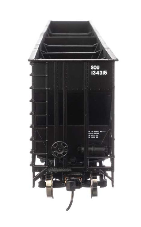 73' Greenville 7,000 Cubic Foot Wood Chip Hopper - Ready to Run -- Southern Railway #134215 (black)-3