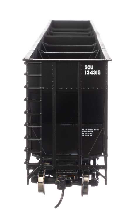 73' Greenville 7,000 Cubic Foot Wood Chip Hopper - Ready to Run -- Southern Railway #134215 (black)-4
