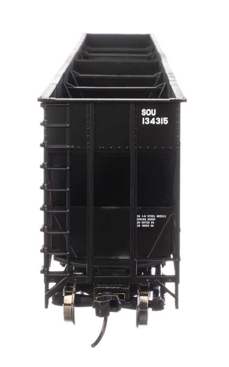 73' Greenville 7,000 Cubic Foot Wood Chip Hopper - Ready to Run -- Southern Railway #134215 (black)-4