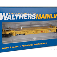 Thrall Rebuilt 40' Well Car - Ready to Run -- TTX DTTX #53298 (yellow, black, large red TTX Forward Thinking logo, yellow