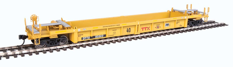 Thrall Rebuilt 40' Well Car - Ready to Run -- TTX DTTX #53303 (yellow, black, small red TTX and Next Road logo, yellow con-1