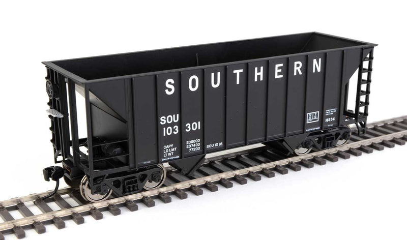 34' 100-Ton 2-Bay Hopper - Ready to Run -- Southern Railway #103301 (black)-1