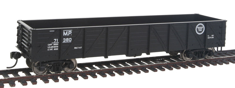 40' 50-Ton Drop-Bottom Gondola - Ready to Run -- Missouri Pacific(TM) #71380 (black, Buzz Saw Logo)-1