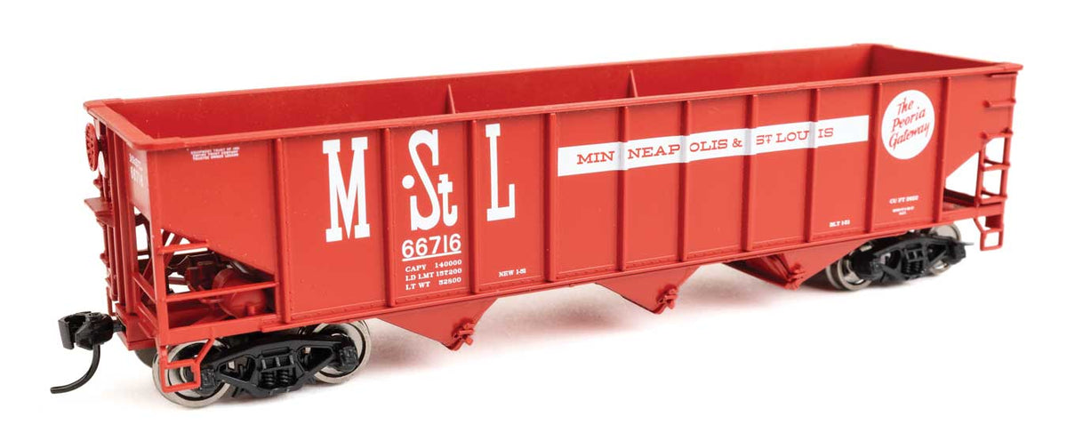 70-Ton AAR 3-Bay Open Hopper - Ready to Run -- Minneapolis & St. Louis #66716-1