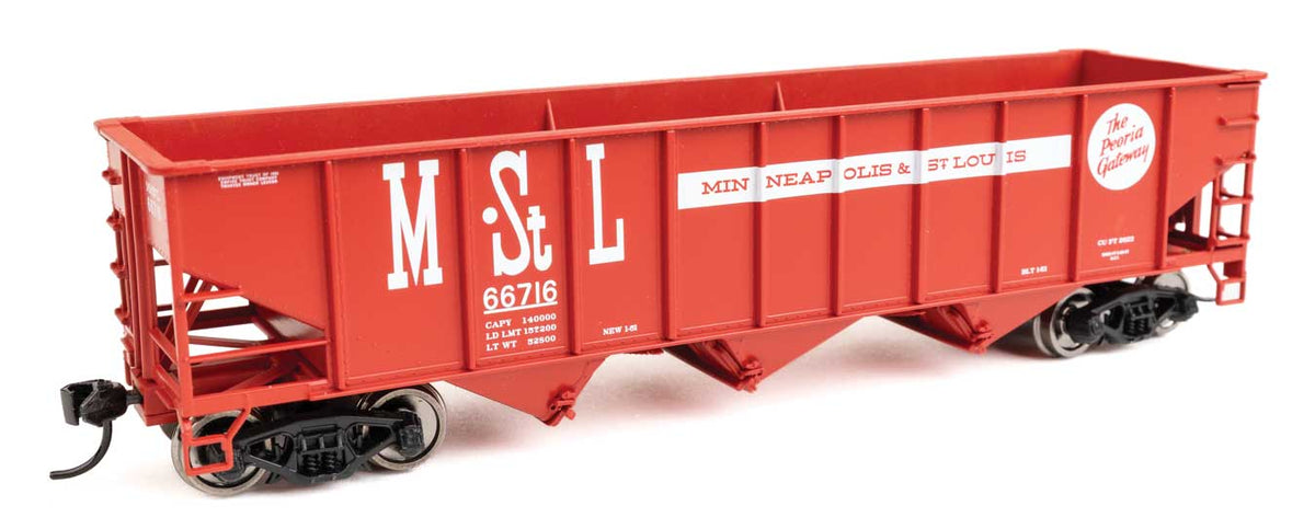 70-Ton AAR 3-Bay Open Hopper - Ready to Run -- Minneapolis & St. Louis #66716-2
