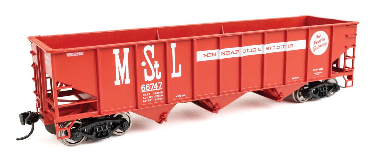 70-Ton AAR 3-Bay Open Hopper - Ready to Run -- Minneapolis & St. Louis #66656-2