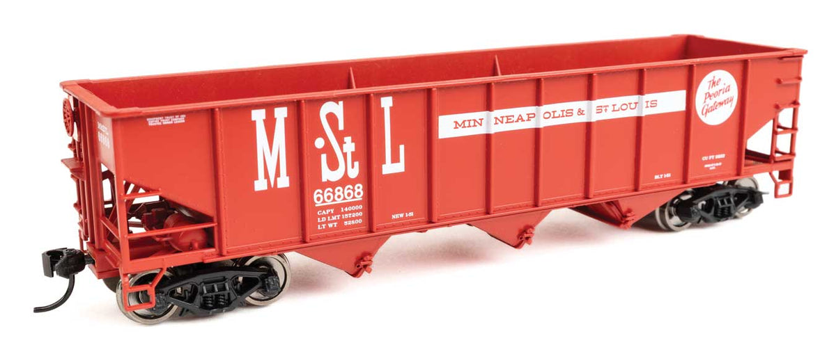 70-Ton AAR 3-Bay Open Hopper - Ready to Run -- Minneapolis & St. Louis #66743-1