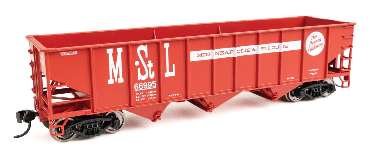 70-Ton AAR 3-Bay Open Hopper - Ready to Run -- Minneapolis & St. Louis #66995-2