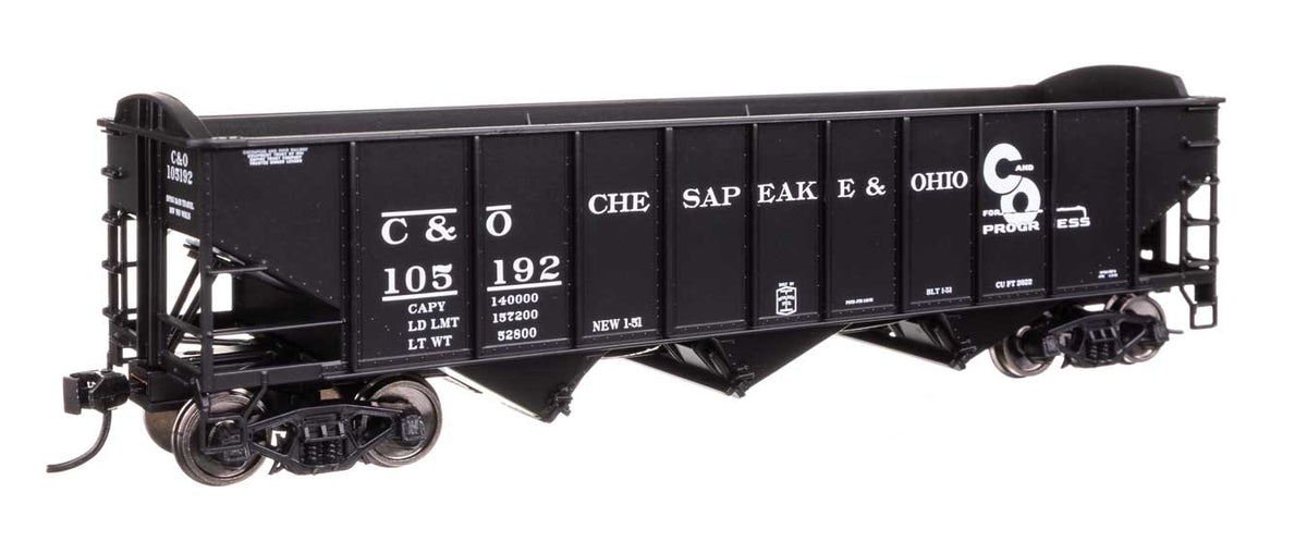 70-Ton AAR 3-Bay Open Hopper - Ready to Run -- Chesapeake & Ohio #105192-2