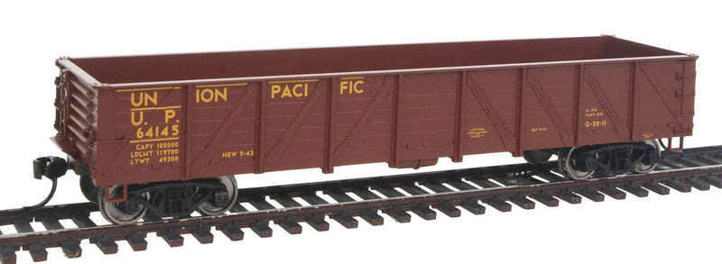 40' 50-Ton Drop-Bottom Gondola - Ready to Run -- Union Pacific(R) #64145 (Boxcar Red, yellow)-1