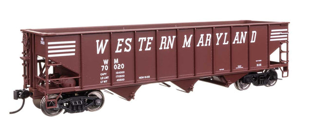 70-Ton AAR 3-Bay Open Hopper - Ready to Run -- Western Maryland #70020-1