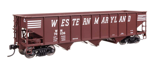 70-Ton AAR 3-Bay Open Hopper - Ready to Run -- Western Maryland #70036-1