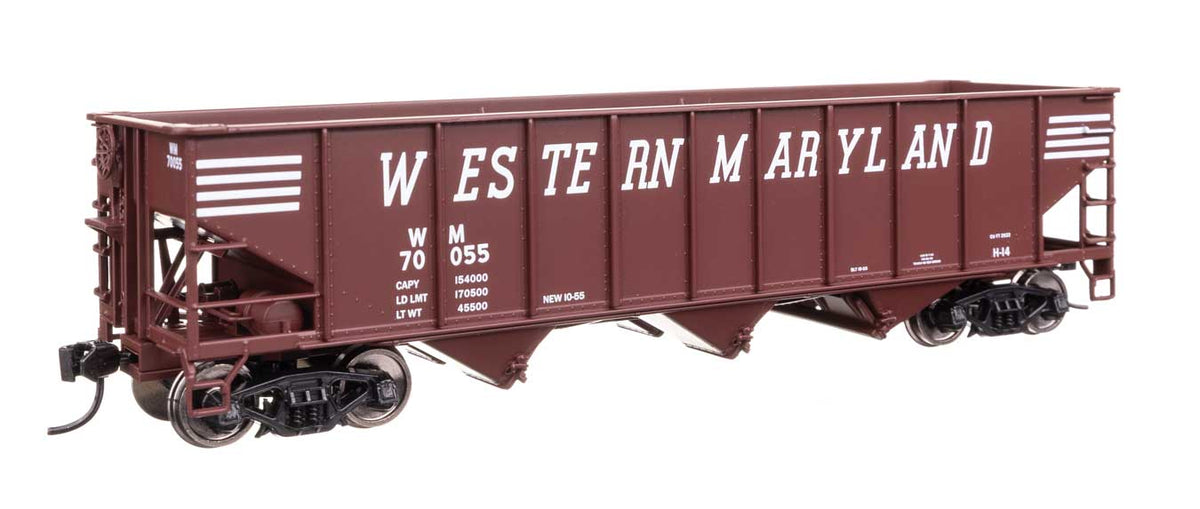 70-Ton AAR 3-Bay Open Hopper - Ready to Run -- Western Maryland #70055-1