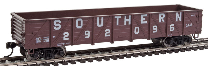 40' 50-Ton Drop-Bottom Gondola - Ready to Run -- Southern Railway #292096 (Boxcar Red, Large Lettering)-1