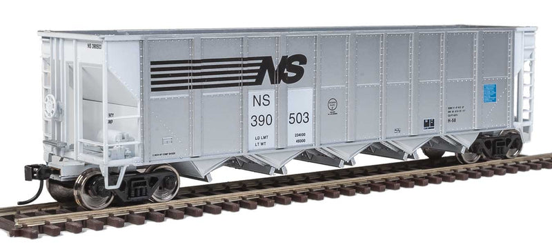 50' RD-4 Hopper 3-Pack - Ready to Run -- Norfolk Southern 1 - 390503, 390512, 390534 (Aluminum, white)-1