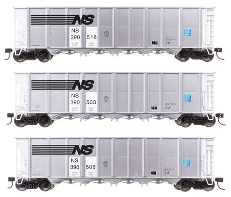 50' RD-4 Hopper 3-Pack - Ready to Run -- Norfolk Southern #390503, 390506, 390518-1