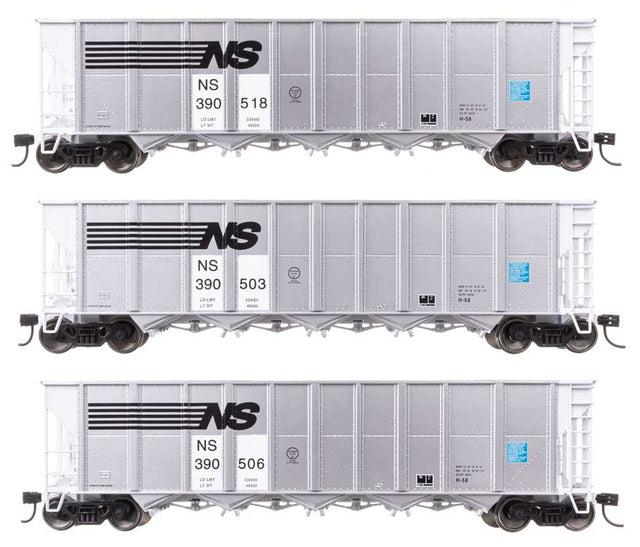50' RD-4 Hopper 3-Pack - Ready to Run -- Norfolk Southern #390503, 390506, 390518-1